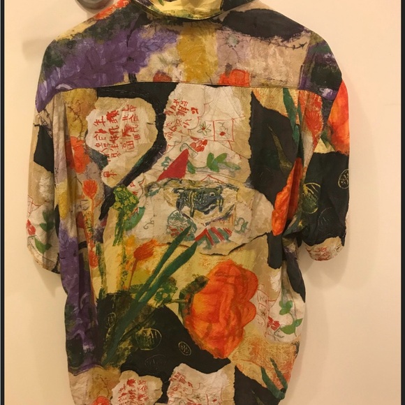 Vintage Jams world Aloha Hawaiian Ginseng Rayon Short Sleeve Button Up Shirt M - Picture 9 of 10